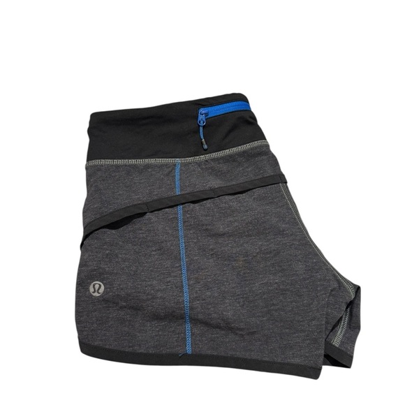 Lululemon Speed Short 4-way Stretch 2.5" Texture Printed Greyt Deep Coal Black 4 - Picture 1 of 5